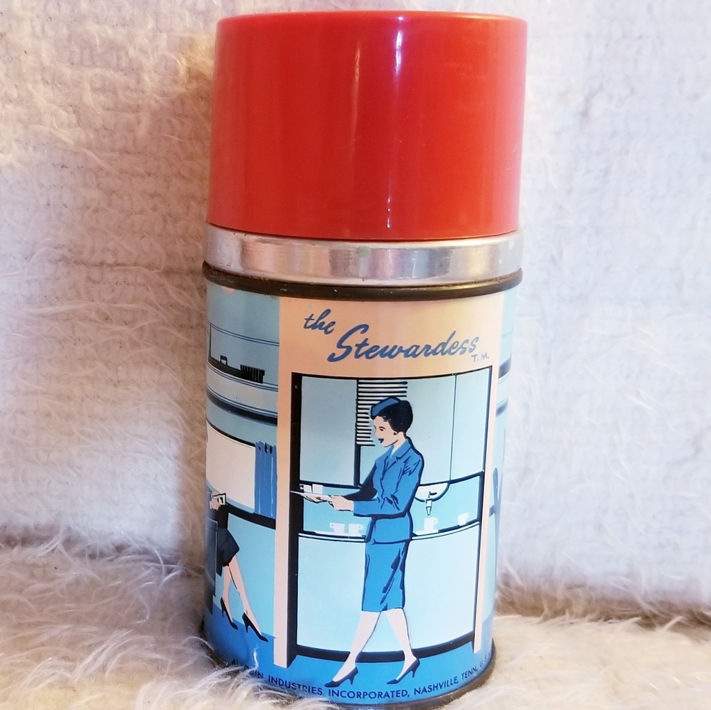 1962 The Stewardess Metal Thermos Aladdin Vintage Collectible